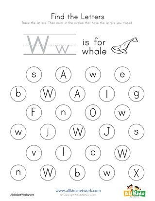 Letter W Worksheets for Preschoolers Find the Letter W Worksheet