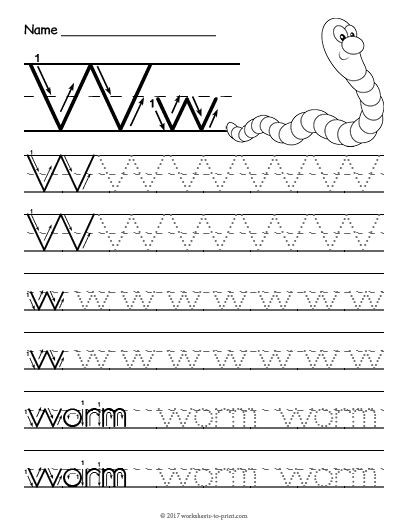 Letter W Worksheets for Preschoolers Free Printable Tracing Letter W Worksheet
