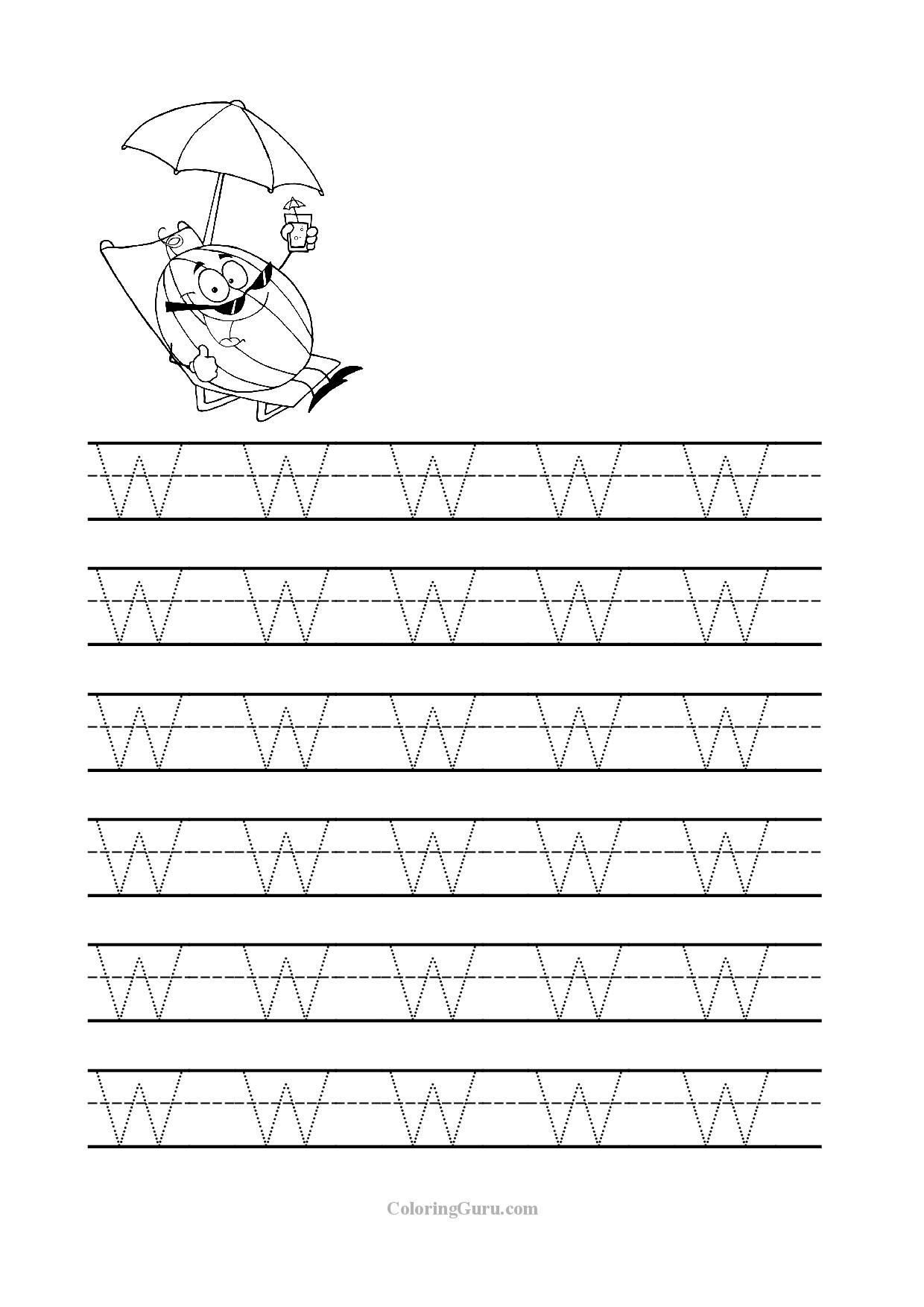 Letter W Worksheets for Preschoolers Free Printable Tracing Letter W Worksheets for Preschool