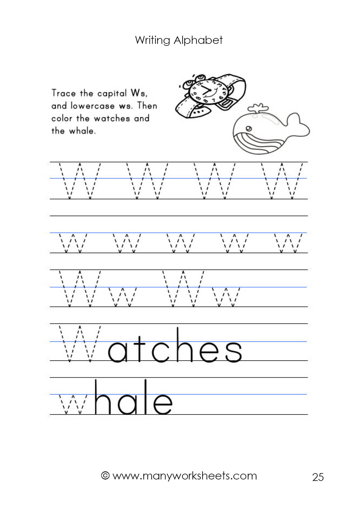 Letter W Worksheets for Preschoolers Letter W Worksheet – Tracing and Handwriting