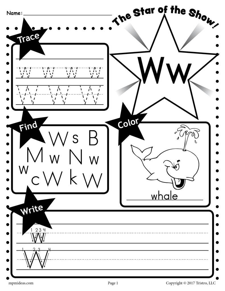 Letter W Worksheets for Preschoolers Letter W Worksheet Tracing Coloring Writing &amp; More