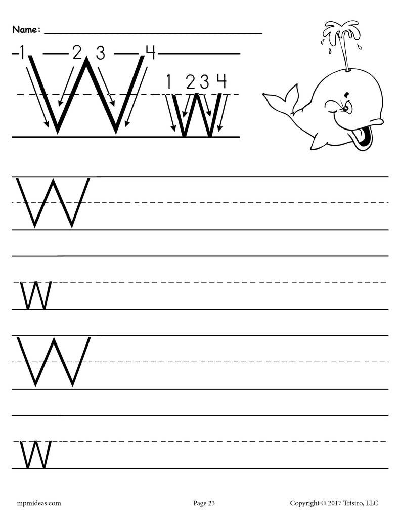 Letter W Worksheets for Preschoolers Printable Letter W Handwriting Worksheet