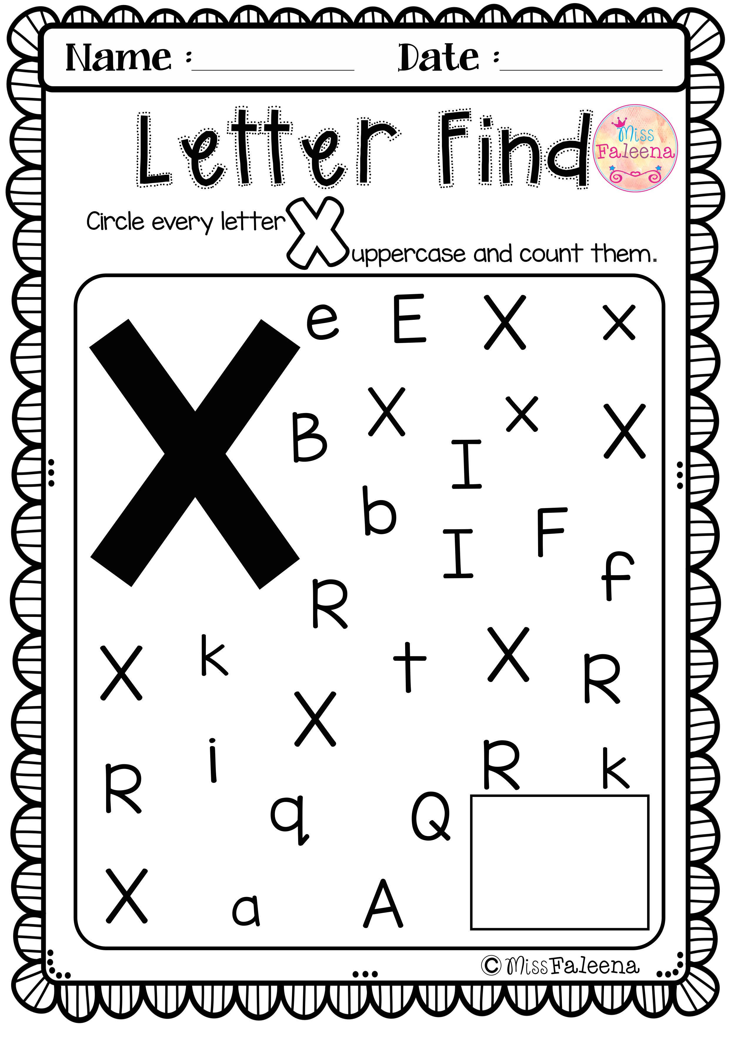 Letter X Worksheets for Kindergarten Alphabet Letter Of the Week X