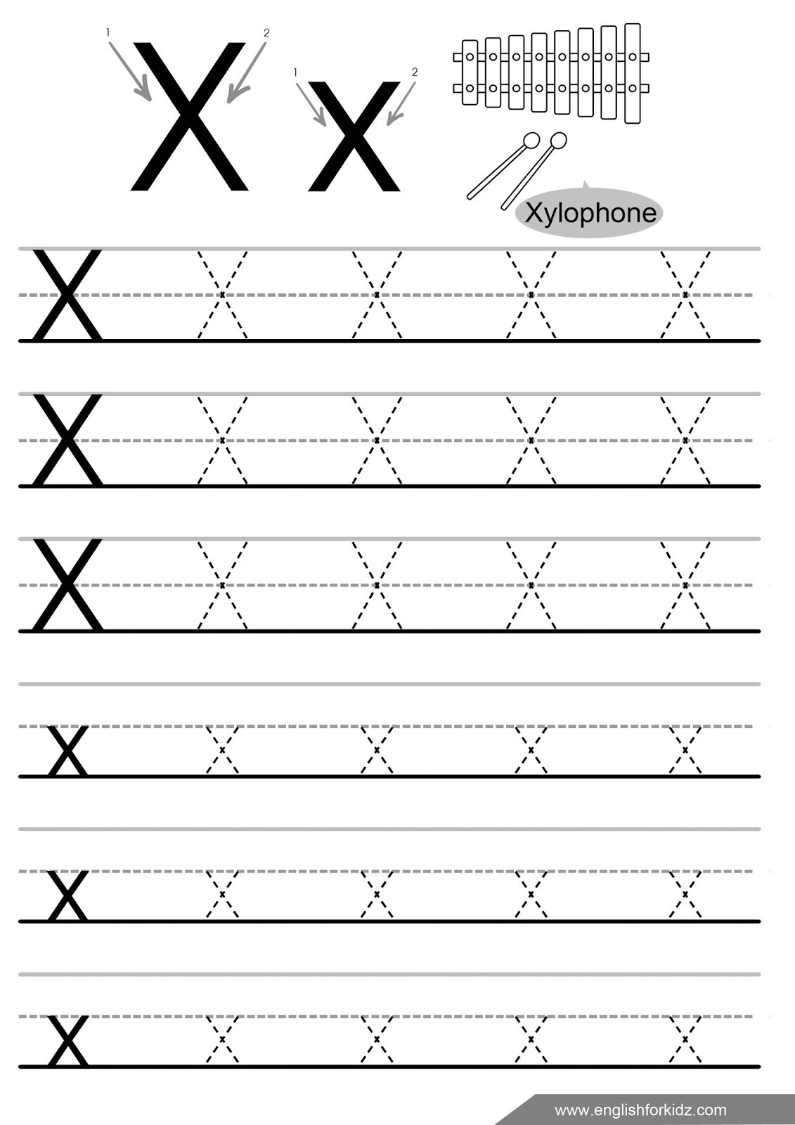Letter X Worksheets for Preschool Letter Tracing Worksheets Letters U Z