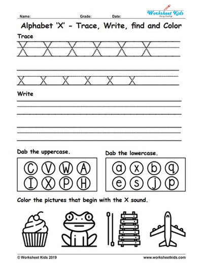 Letter X Worksheets for Preschoolers Alphabet Letter X Trace Write Find Color Free Printable Pdf