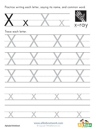 Letter X Worksheets for Preschoolers Letter X Tracing Worksheet