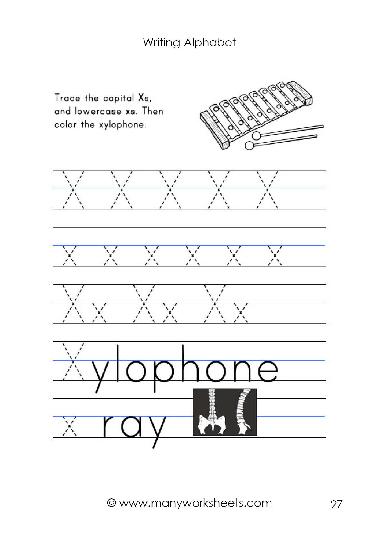 Letter X Worksheets for Preschoolers Letter X Worksheet – Tracing and Handwriting