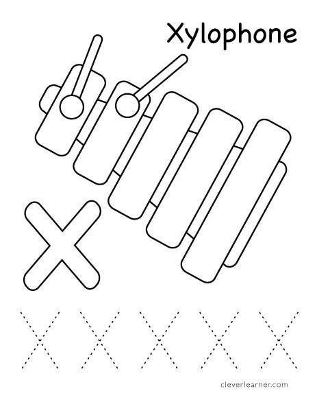 Letter X Worksheets for Preschoolers Letter X Writing and Coloring Sheet