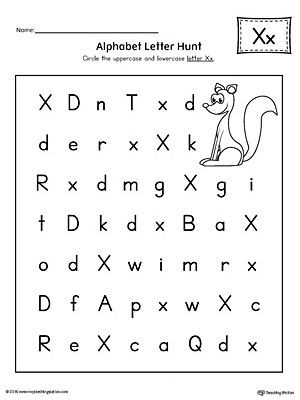 Letter X Worksheets Kindergarten Alphabet Letter Hunt Letter X Worksheet
