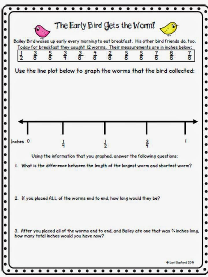 Line Plot Worksheet 5th Grade Worksheet Wednesday Fractions On A Line Plot Freebie