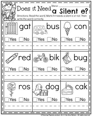 Long Vowels Worksheets First Grade Back to School First Grade Worksheets