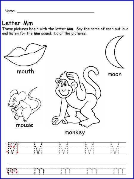 M Worksheets Preschool Letter M Worksheet for Kindergarten