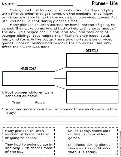 Main Idea 3rd Grade Worksheets Free Main Idea and Supporting Details Worksheet About