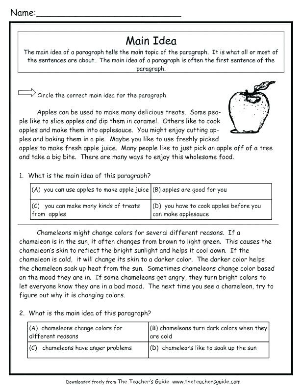 Main Idea Worksheets Third Grade 29 Prehensive Main Idea Worksheets