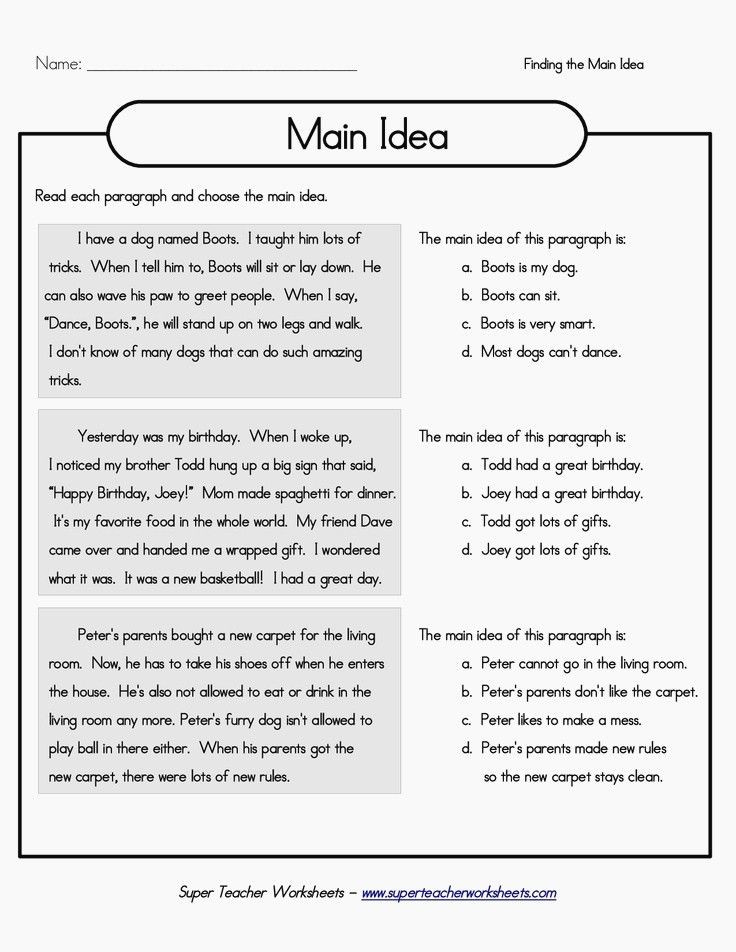 Main Idea Worksheets Third Grade Save Main Idea Worksheets 3rd Grade