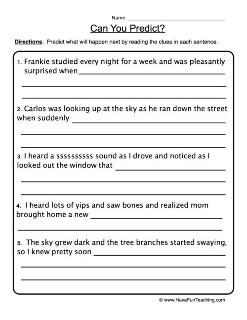 Making Predictions Worksheet 2nd Grade Predictions Worksheets • Have Fun Teaching