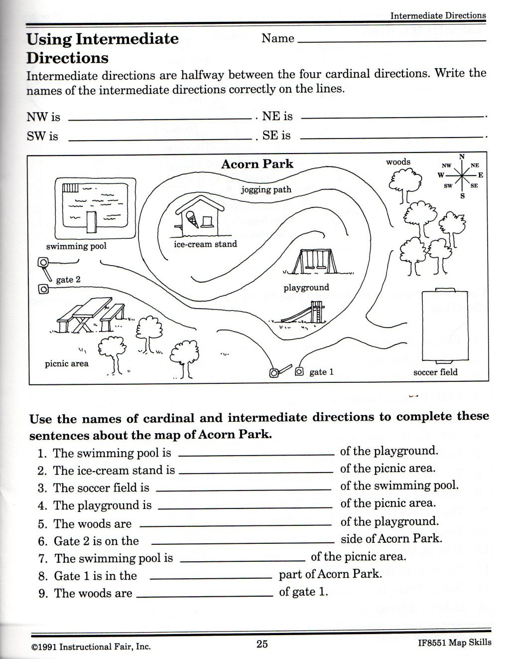 Map Scale Worksheet 4th Grade Map Skills Worksheets for Print Map Skills Worksheets