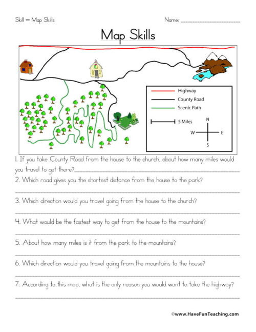 Map Scale Worksheet 4th Grade Maps Worksheets • Have Fun Teaching
