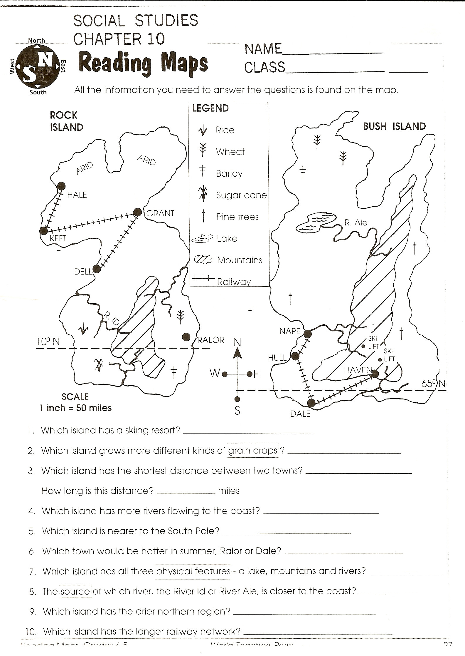 Map Scale Worksheet 4th Grade Middle School Map Skills Worksheets
