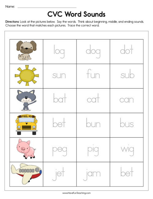 Medial sounds Worksheets First Grade Middle sounds Resources • Have Fun Teaching