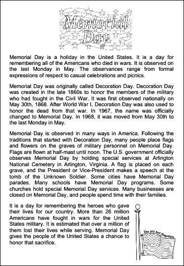 Memorial Day Worksheets Free Printable Free Printable Memorial Day Worksheets for Kids Yahoo