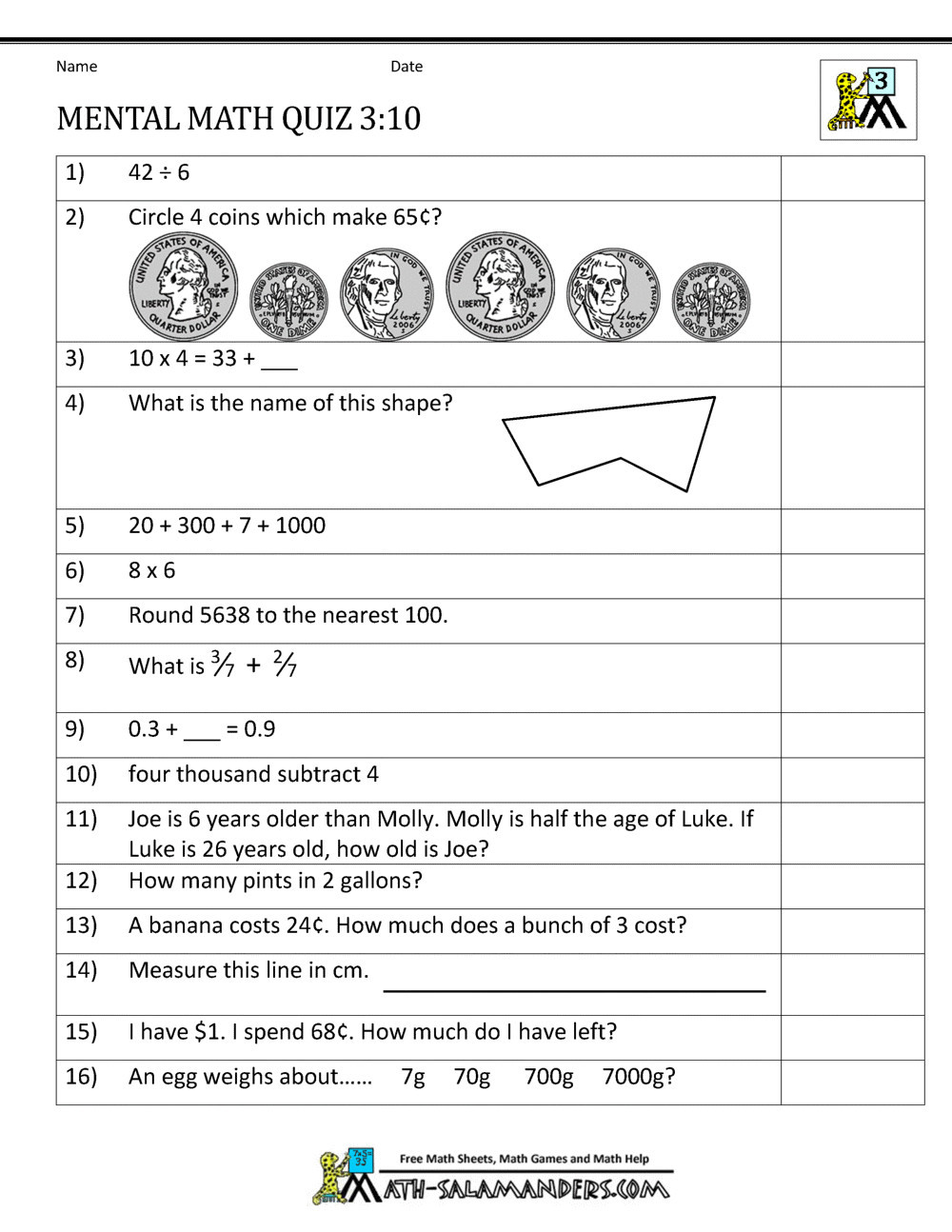 Mental Math Worksheets Grade 3 4 Free Math Worksheets Third Grade 3 Word Problems Mixed