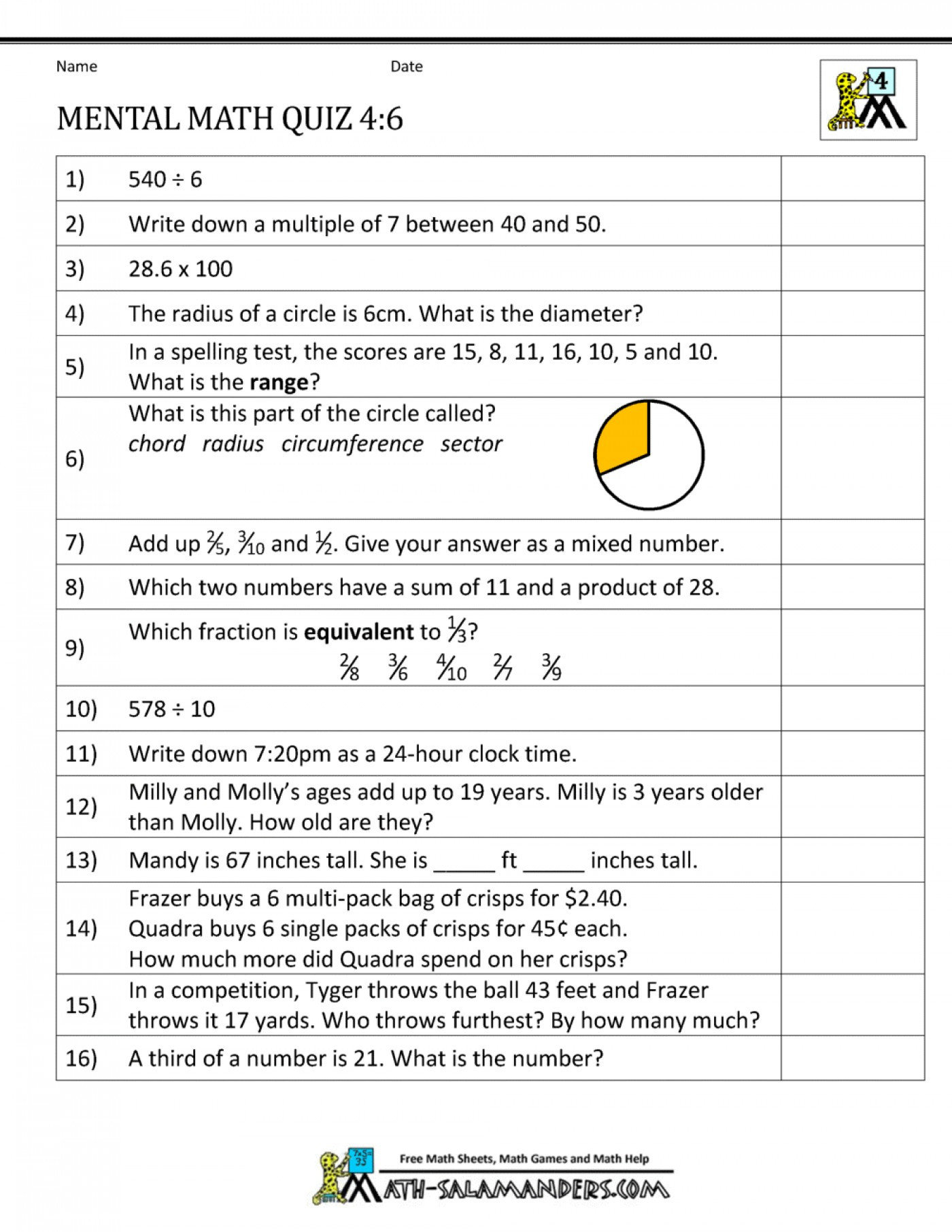 Mental Math Worksheets Grade 3 Mental Math Worksheets 5th Grade