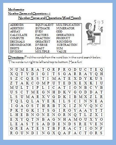 Middle School Math Puzzles Printable Printable Fun Math Worksheets for Middle School 3