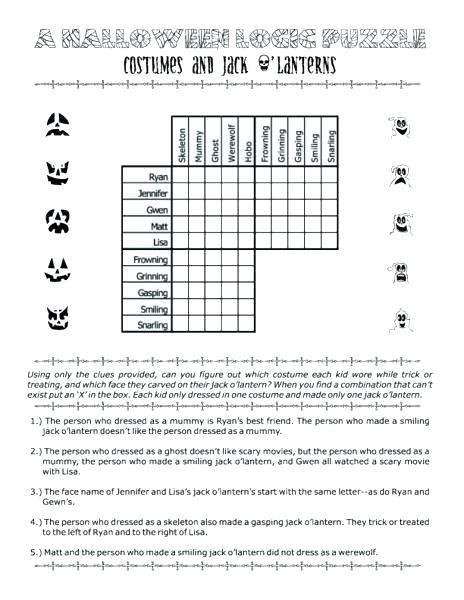 Middle School Math Puzzles Printable Printable Logic Puzzle Free Printable Logic Puzzles for