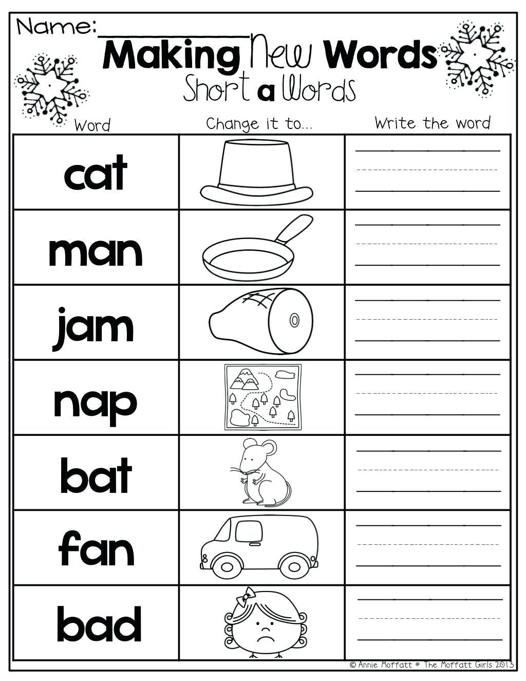 Middle sounds Worksheets for Kindergarten Beginning Middle End Worksheets Kindergarten and Ending