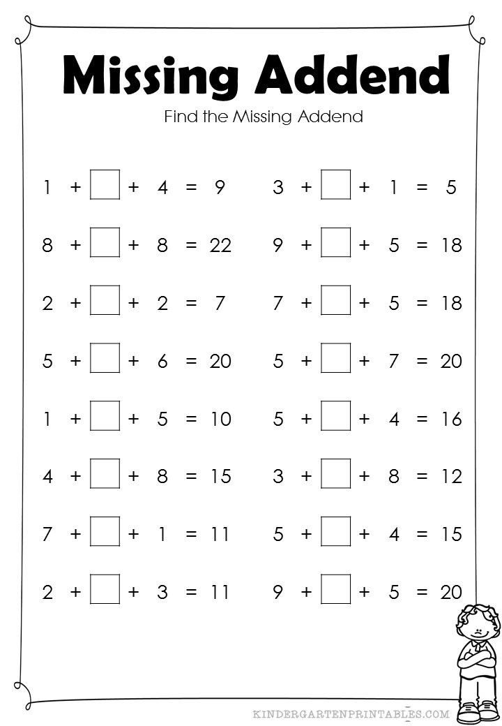 Missing Addends Worksheets 1st Grade Find the Missing Addend Worksheets with 3 Digits