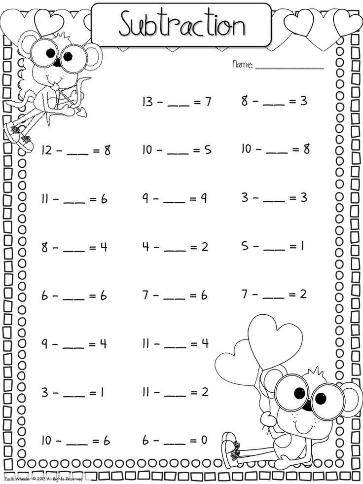 20 Missing Addends Worksheets 1st Grade Desalas Template