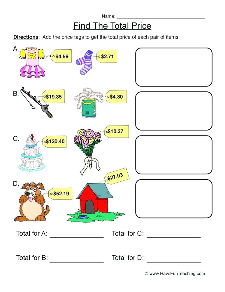 Money Worksheets 3rd Grade Addition Worksheets for Grade 3 Money Addition Worksheets