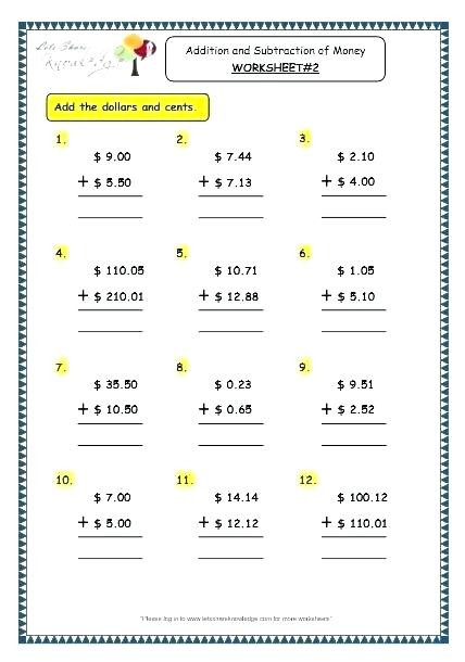 Money Worksheets for 3rd Grade Money Worksheets Grade 3 Subtraction Worksheets for Grade 3