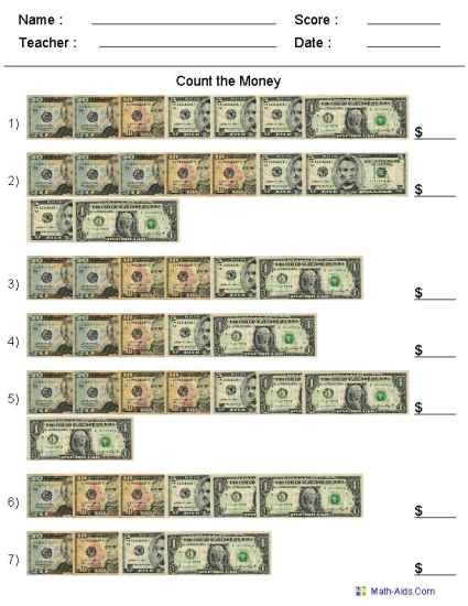 Money Worksheets for 3rd Grade Money Worksheets