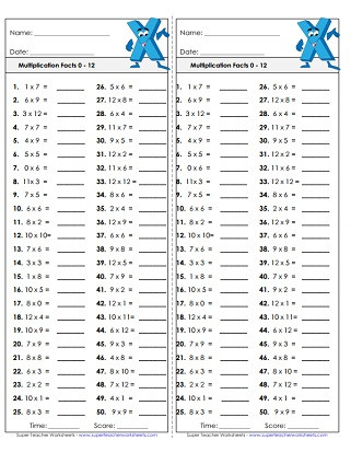 Multiplication Worksheets 0 12 Printable Multiplication Worksheets Up to 12s