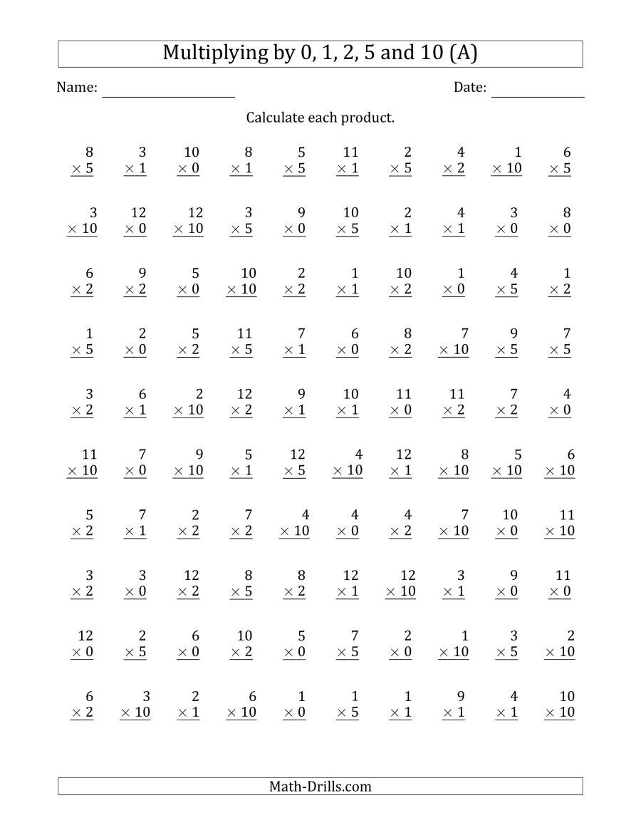 Multiplication Worksheets 0 12 Printable Multiplying by Anchor Facts and Other Factor to Mixed