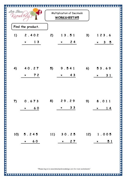 Multiplication Worksheets Grade 4 Grade Maths Resources Multiplication Digit Number by