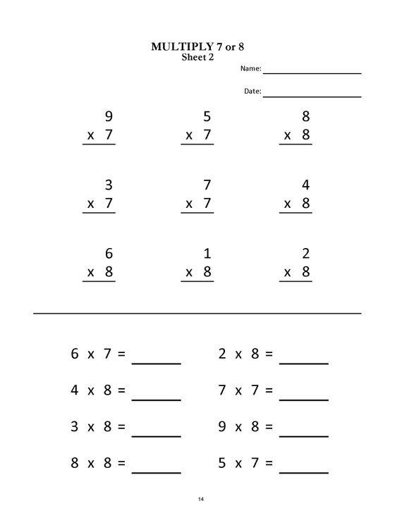 Multiplication Worksheets Grade 4 Multiplication Worksheets for Grade Sheets Pdf Etsy by Grid