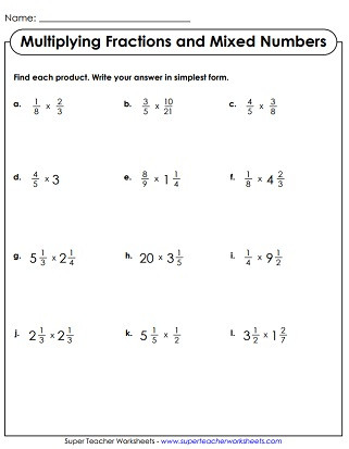 Multiplying Fractions Worksheet 6th Grade Multiplying Fractions Worksheets
