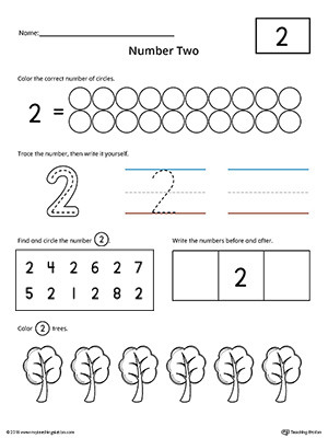 Number 2 Worksheets for Preschool Number 2 Practice Worksheet