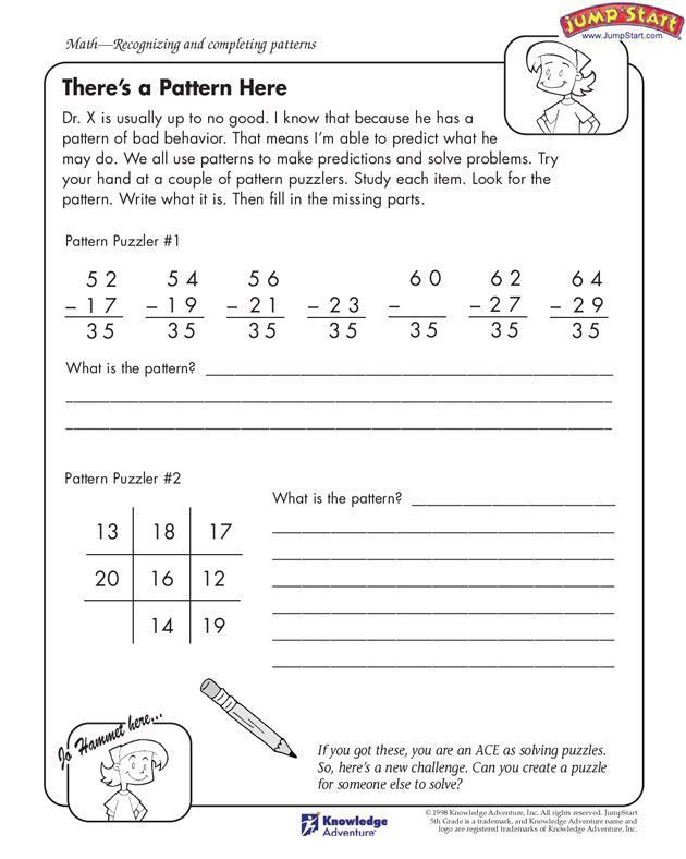 Number Pattern Worksheets 5th Grade Pattern Worksheets for 5th Grade In 2020