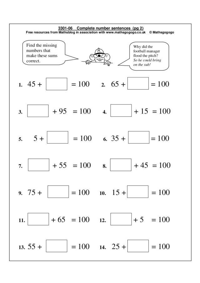 Number Sentence Worksheets 2nd Grade Number Sentences where the Operation Sign is Missing