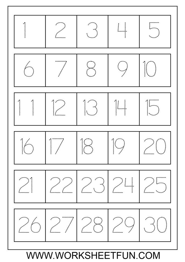 Number Tracing Worksheets for Kindergarten Number Worksheets for Kindergarten 1 30