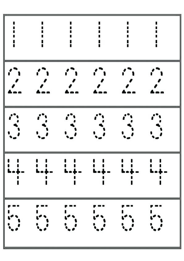 Number Tracing Worksheets for Kindergarten Numbers Tracing Worksheets Number Trace Worksheets 1 5