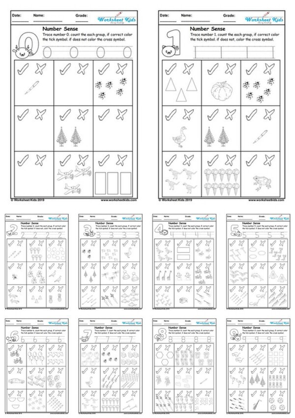 Number Tracing Worksheets for Kindergarten Preschool Number Tracing Up to 10 and Counting Free