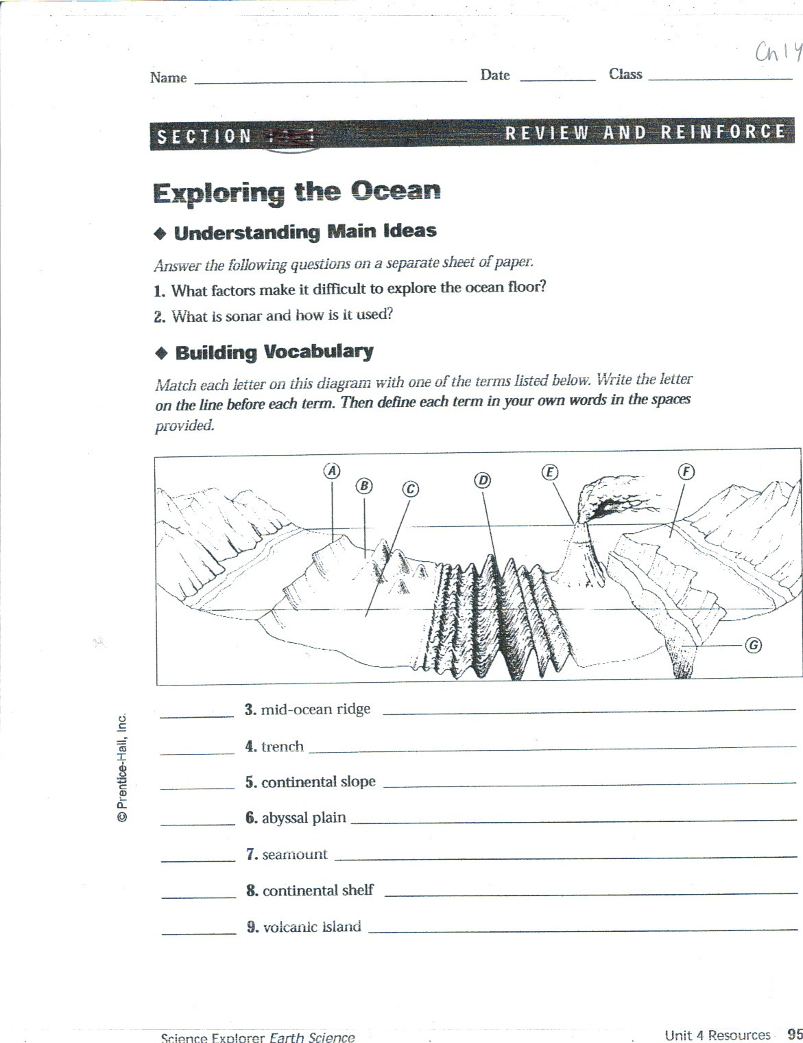 Ocean Floor Worksheets 5th Grade Ocean Floor Worksheet 6th Grade