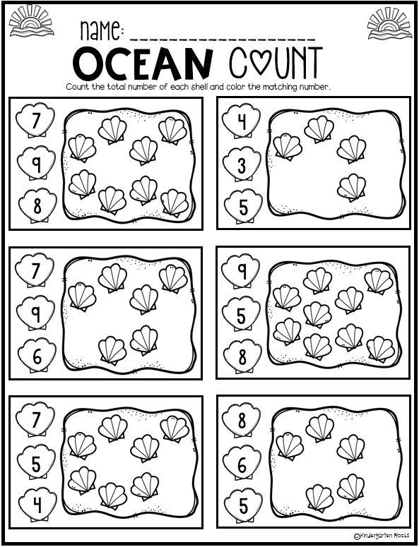 Ocean Worksheets for Preschool Ocean Math and Literacy Worksheets for Preschool