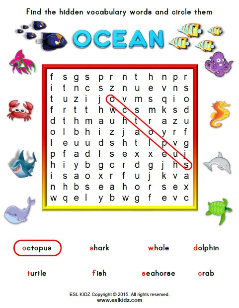 Oceans Worksheets for Kindergarten Ocean Activities Games and Worksheets for Kids