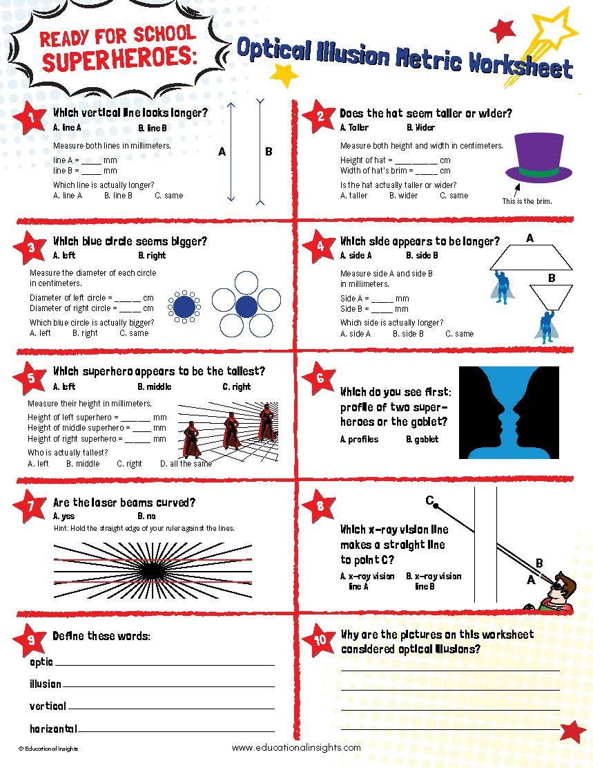 Optical Illusion Worksheets Printable This Fun Worksheet Helps Students Learn the Metric System